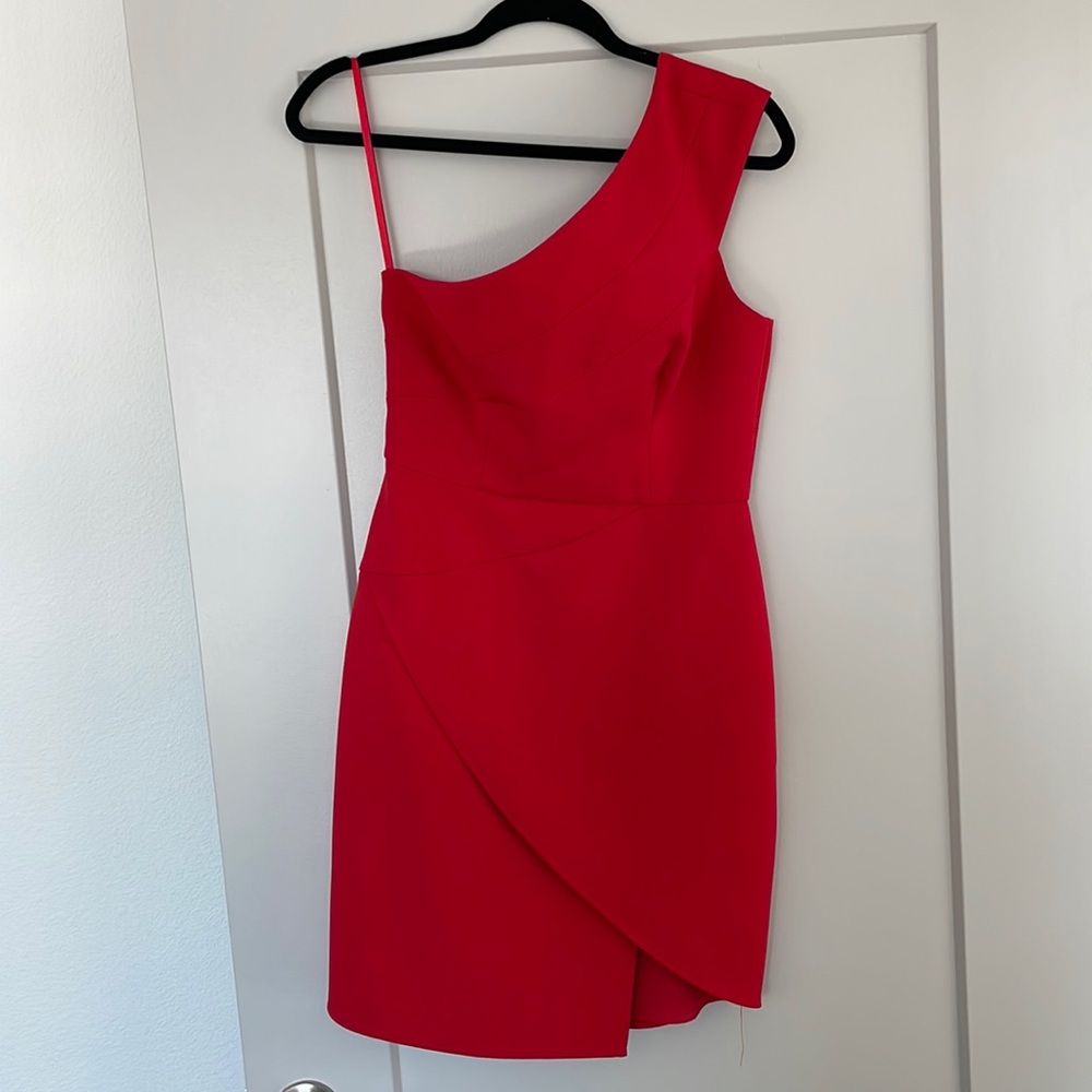 BCBG Red One Shoulder Dress- Size: 6